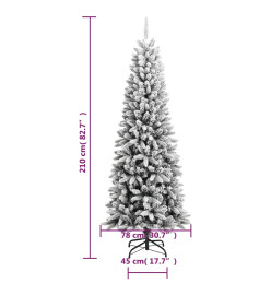 Sapin de Noël artificiel avec neige floquée 210 cm PVC et PE