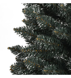 Sapin de Noël artificiel mince avec support Vert 240 cm PVC