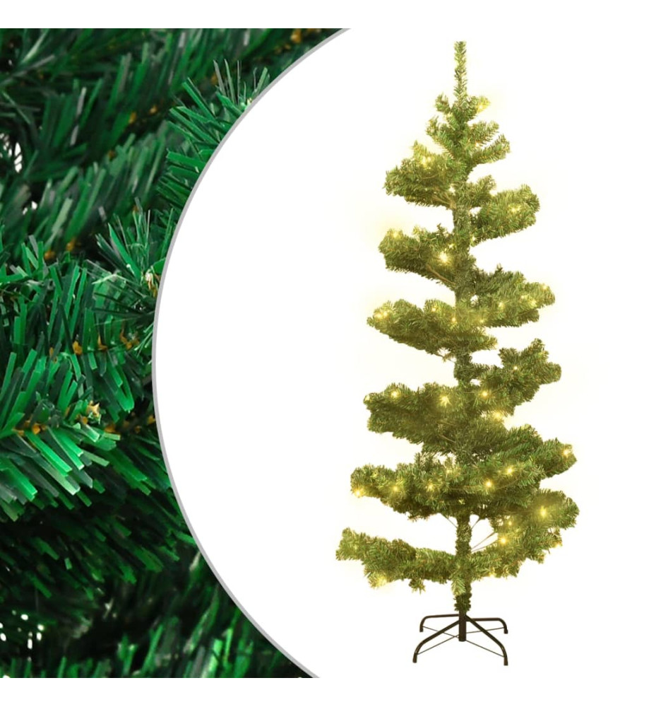 Arbre de Noël hélicoïdal pré-éclairé et support vert 180 cm PVC