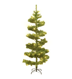 Arbre de Noël hélicoïdal pré-éclairé et support vert 180 cm PVC