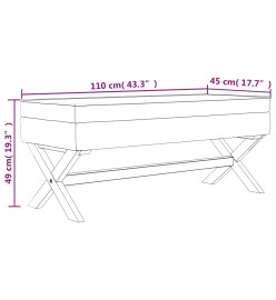 Tabouret de rangement Beige 110x45x49 cm Lin