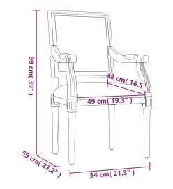 Fauteuil gris clair 54x59x99 cm velours