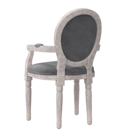 Chaise à manger gris foncé 54x56x96,5 cm velours