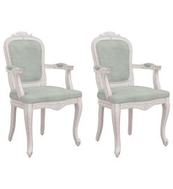 Chaises à manger 2 pcs gris clair 62x59,5x100,5 cm velours