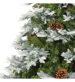 Sapin de Noël pré-éclairé et pommes de pin vert 225cm PVC et PE