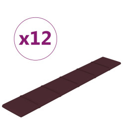 Panneaux muraux 12 pcs Violet 90x15 cm Tissu 1,62 m²