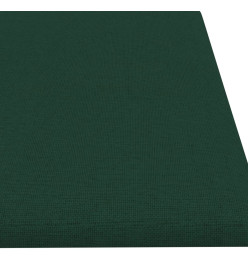 Panneaux muraux 12 pcs Vert foncé 60x15 cm Tissu 1,08 m²