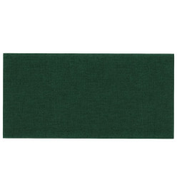 Panneaux muraux 12 pcs Vert foncé 30x15 cm Tissu 0,54 m²