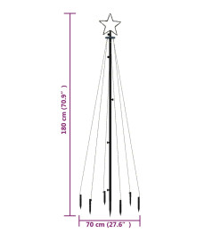 Sapin de Noël avec piquet Blanc froid 108 LED 180 cm