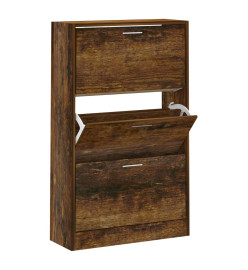 Armoire à chaussures Chêne fumé 63x24x103 cm Bois d'ingénierie