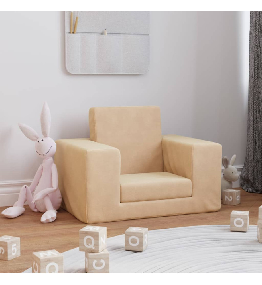 Canapé-lit pour enfants Crème Peluche douce