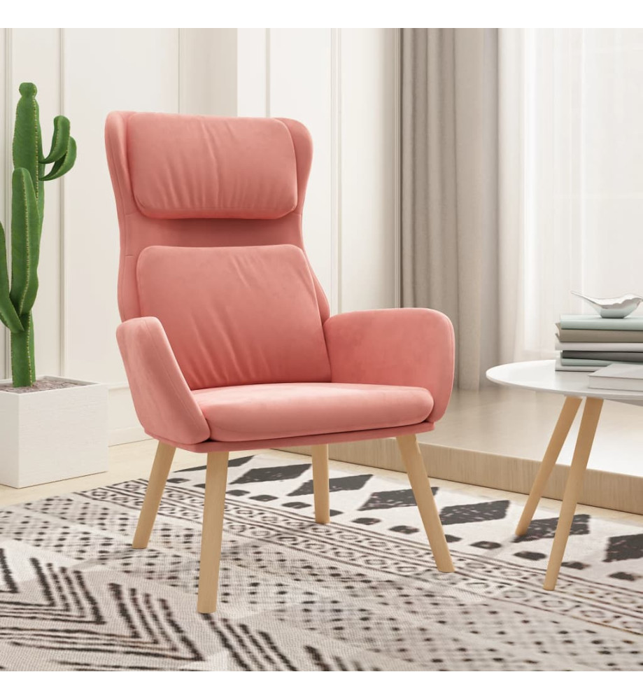 Chaise de relaxation Rose Velours