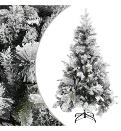 Sapin de Noël à flocons de neige et pommes de pin 195 cm PVC/PE