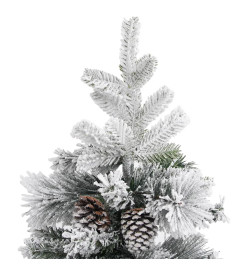 Sapin de Noël à flocons de neige et pommes de pin 195 cm PVC/PE