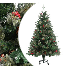 Sapin de Noël avec pommes de pin Vert 120 cm PVC et PE