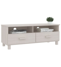 Meuble TV HAMAR Blanc 106x40x40 cm Bois massif de pin