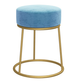 Tabouret rond Bleu clair Velours