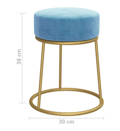 Tabouret rond Bleu clair Velours