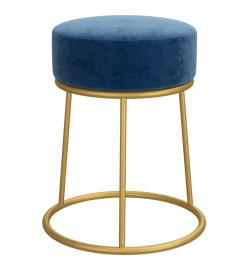 Tabouret rond Bleu Velours