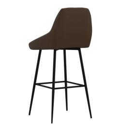 Tabourets de bar lot de 2 marron foncé similicuir