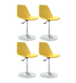 Chaises à manger pivotantes lot de 4 jaune PP