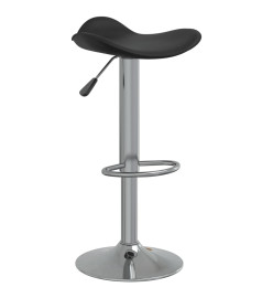 Tabouret de bar Noir Acier chromé et cuir artificiel