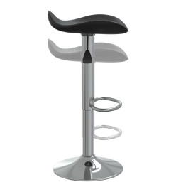 Tabouret de bar Noir Acier chromé et cuir artificiel