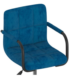 Chaise pivotante de salle à manger Bleu Velours