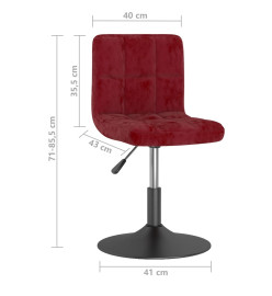 Tabouret de bar pivotant Rouge bordeaux Velours