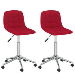 Chaises pivotantes à manger lot de 2 rouge bordeaux tissu