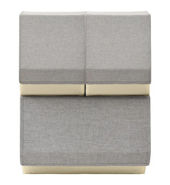 Boîtes de rangement empilables 3 pcs Tissu Gris et crème