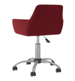 Chaises pivotantes salle à manger 2 pcs Rouge bordeaux Velours