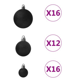 Ensemble de boules de Noël 100 pcs Noir