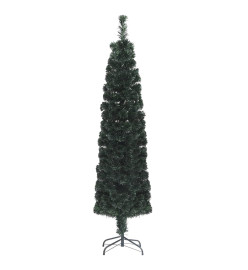 Arbre de Noël artificiel mince et support 210 cm fibre optique