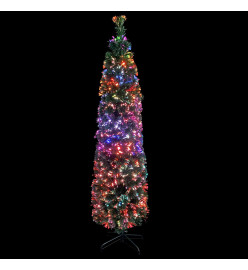 Arbre de Noël artificiel mince et support 210 cm fibre optique