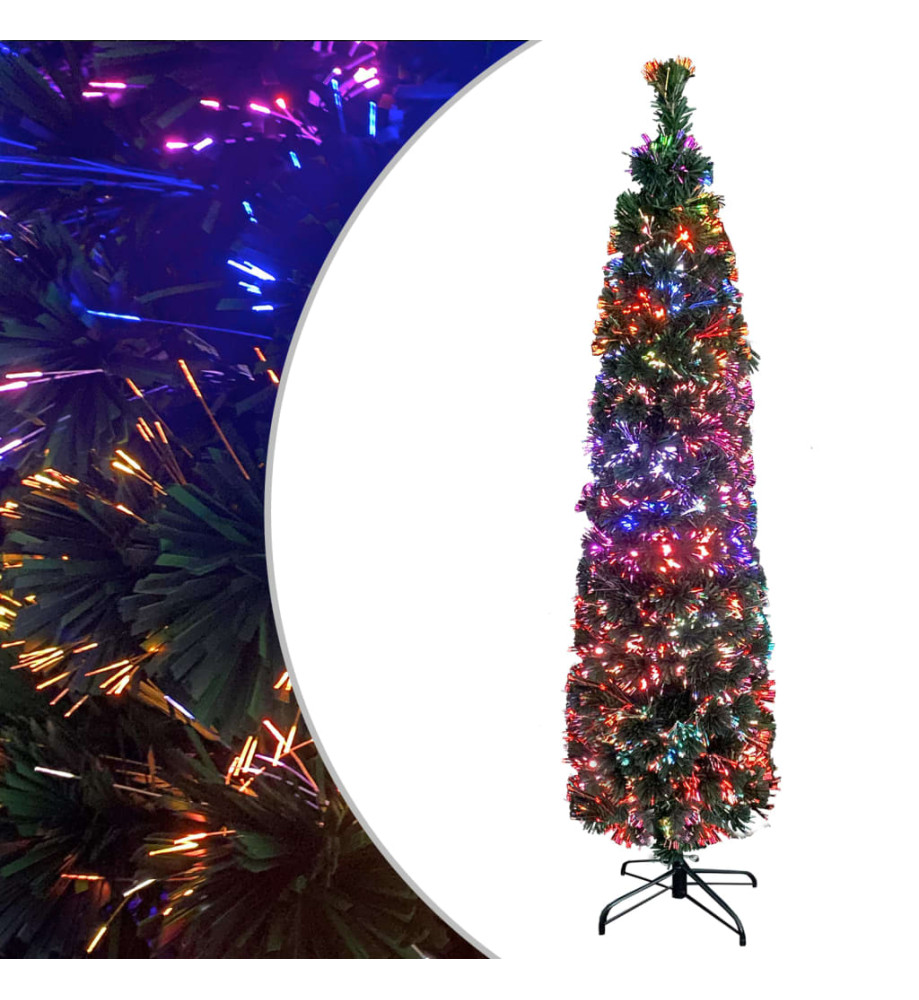 Arbre de Noël artificiel mince et support 150 cm fibre optique