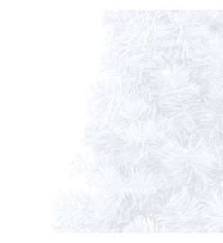 Sapin de Noël artificiel moitié avec support blanc 180 cm PVC