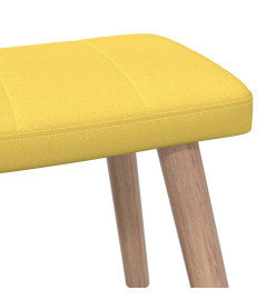 Chaise de relaxation avec tabouret Jaune moutarde Tissu