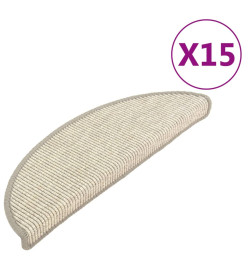 Tapis d'escalier autocollants 15 pcs 56x17x3 cm Argenté