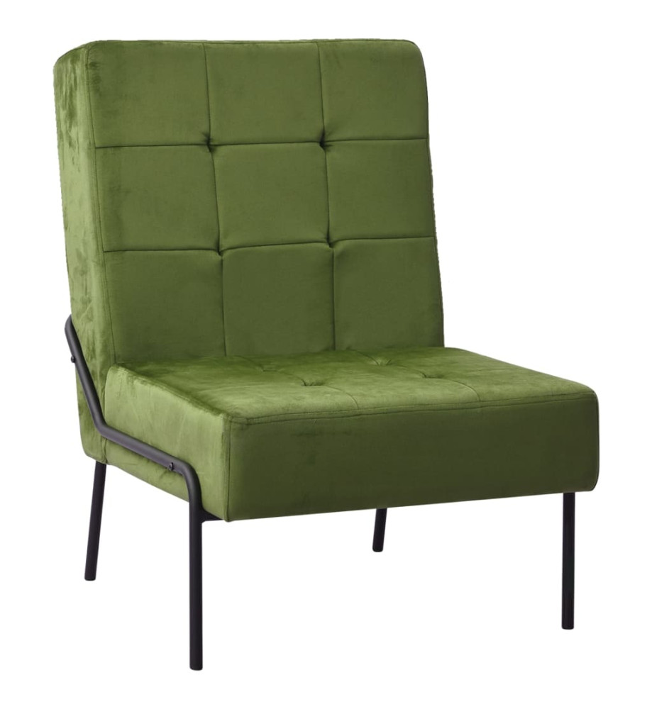 Chaise de relaxation 65x79x87 cm Vert clair Velours