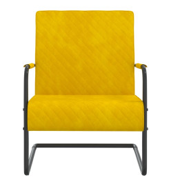 Chaise cantilever Jaune moutarde Velours