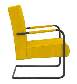 Chaise cantilever Jaune moutarde Velours