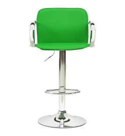 Tabourets de bar lot de 2 vert cuir artificiel