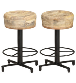 Tabourets de bar lot de 2 52 cm bois de manguier massif