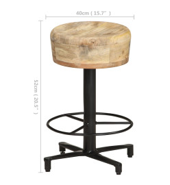 Tabourets de bar lot de 2 52 cm bois de manguier massif