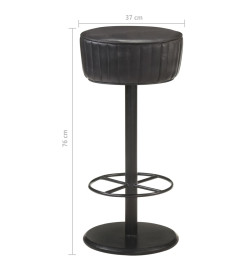 Tabouret de bar Noir Cuir véritable