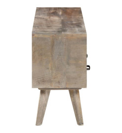 Meuble TV Gris 130x35x51 cm Bois massif de manguier brut