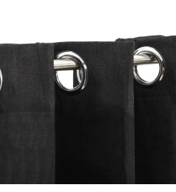 Rideaux occultants Aspect de lin 2 pcs Anthracite 140x225 cm