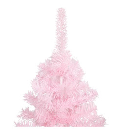 Sapin de Noël artificiel avec support rose 210 cm PVC