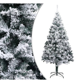 Sapin de Noël artificiel avec neige floquée vert 210 cm PVC